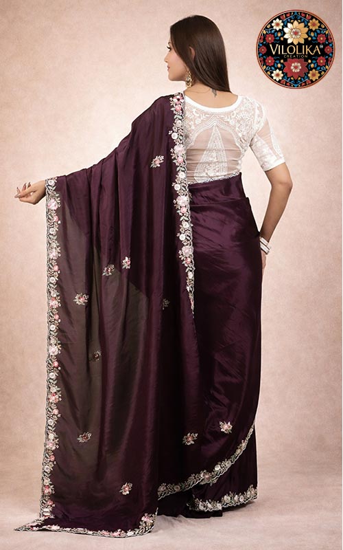 Pure Crepe Satin Saree Manufacturers