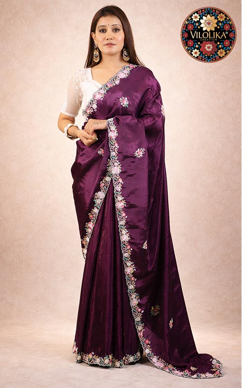 Pure Crepe Satin Saree Manufacturers